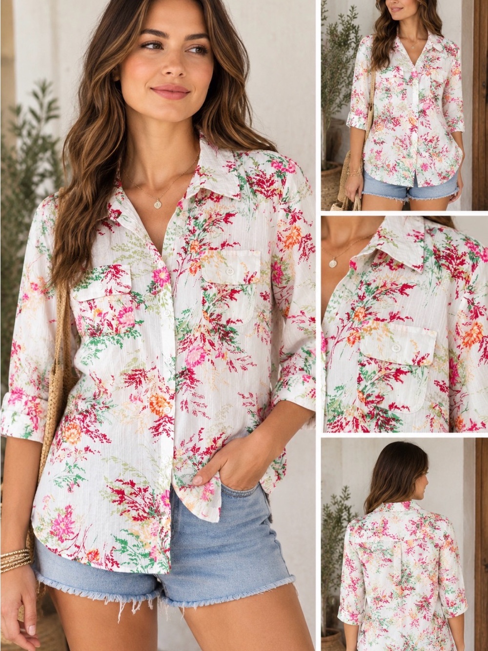 Croft & Barrow Top Blouse Shirt 100% Cotton Cottagecore